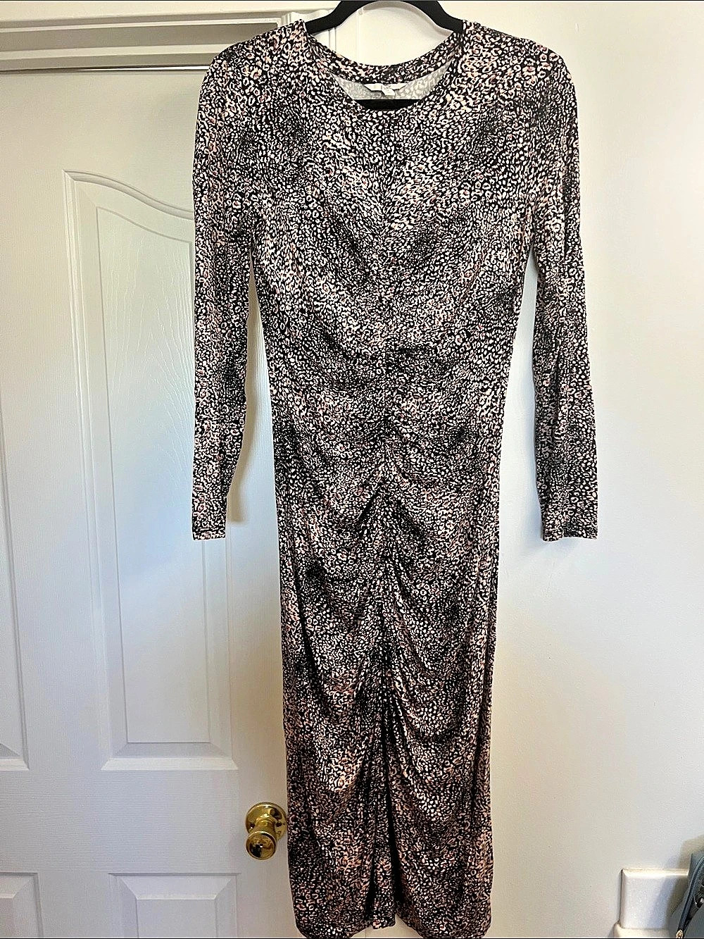 Joie Animal Print Pink & Black Maxi Dress
